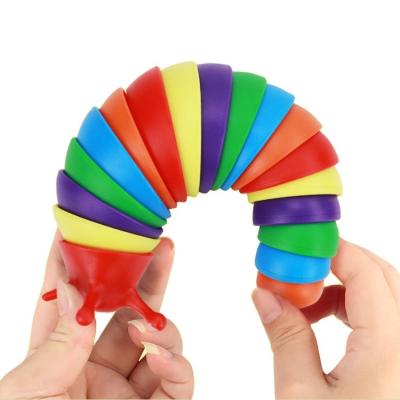 China Eco-Friendly Material Unzip Sensory Slugger Slug Trigger Toys 3d Printing Plastic Decompression Toy Fidget Slug for sale