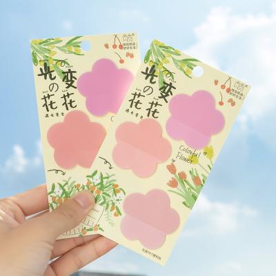 China Other Color Daily Obvious Transparent Sticky Notes Change Stickers Cute School Supplies Stationery Planner Flowers Cute Memo Pads for sale