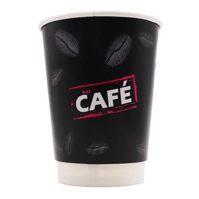 China OEM Disposable Double Wall Paper Coffee Cups Custom Logo Disposable Food Beverage Packaging for sale