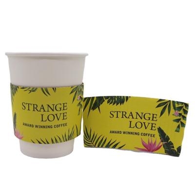 China Paper Cup Heat Insulation Ring Yellow Milk Tea Special Disposable Biodegradable Anti-scalding Cover for sale