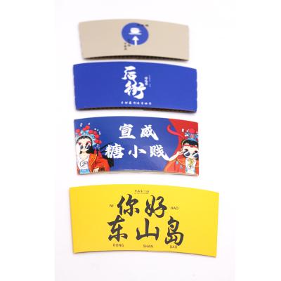 China Wholesale Disposable Disposable Customized Design Wrapping Paper Cup Sleeve For Bubble Tea Shop Cafe Idol Event for sale