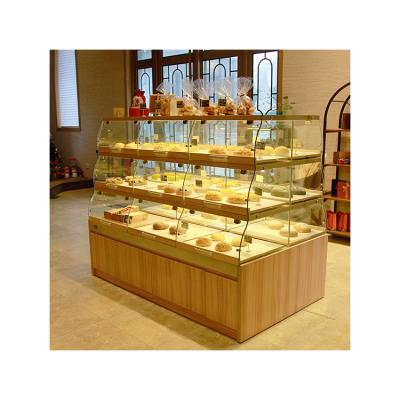 China Kainice MDF Odm Cake Display Cabinet Bakery Iron Frame Bakery Furniture Showcase For Dessert Shop for sale