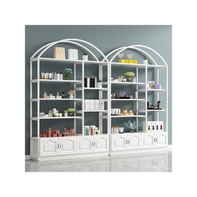 China Kainice Wooden MDF Cosmetic Display Cabinet Shelves Free Standing Cosmetic Shop Display Rack Design for sale