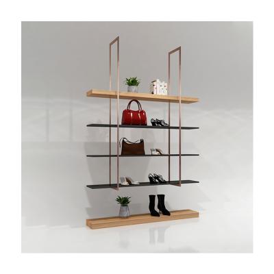 China Hot Sale Clothing Store MDF Wooden Rack Handbag Display Stand Store Fittings And Display for sale