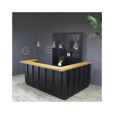 China Kainice Customized Wooden L Shaped Reception Waterproof And Scratch-Resistant Reception Desk Counter Checkout Counters For Store for sale