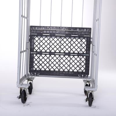 China Mesh Transport Trolleys Heavy Duty Warehouse Moving Foldable Selection Logistics Folding Object Supermarket for sale