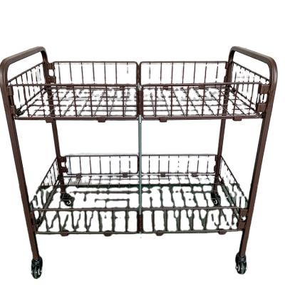 China Flower Pot Trolley Rack Trolley Flower Display Cart for sale