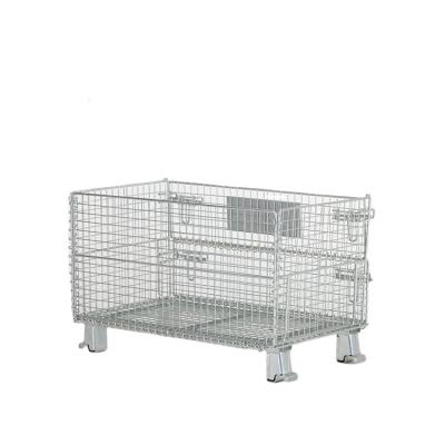 China Factory Supplier 1000*800*850mm Welded Wire Mesh Container Trolly Box Metal Bin Storage Container Wire Cage for sale