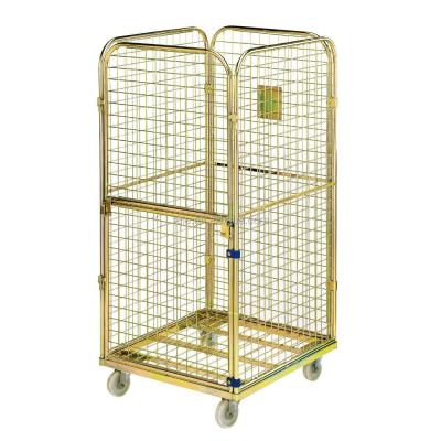 China Foldable Steel 500kg Warehouse Roll Cage Trolley for sale