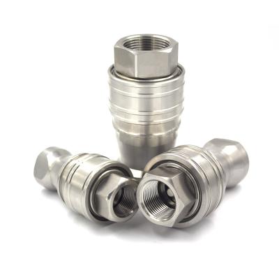 China KZF 1-1/4 Inch BSPT/BSPP/NPT Thread 304/316 Stainless Steel Push To Connect Hydraulic Fittings&Liquid Quick Disconnect Couplings for sale