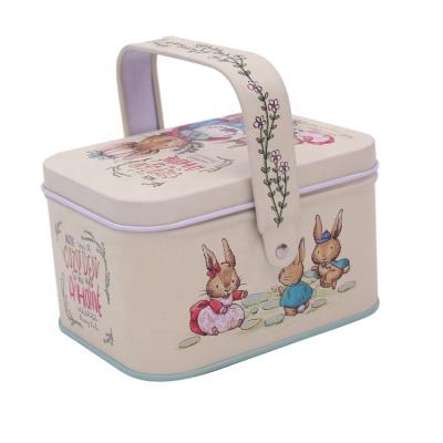 China Mini Travel Metal Box Sewing Kit Knitting Basket For Kids for sale