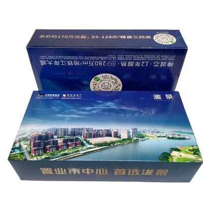 China New comfortable promotional boxed paper with custom logo tissue and 3 layers of facial tissue paper for sale