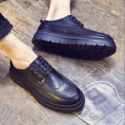 China Breathable Spring Men's Thick-soled English Leather Shoes Platform Shoes Men's Casual Shoes for sale