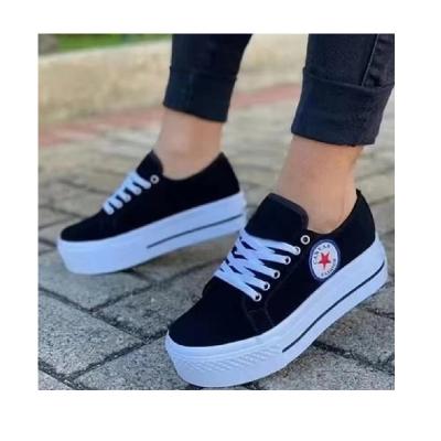 China Single shoes the new leisure female light thick bottom large yards Europe and the United States women's canvas shoes for sale