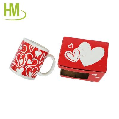 China Sustainable Wholesale Valentine's Day Gift Printed Decal Coffee Milk Ceramic Mug for sale