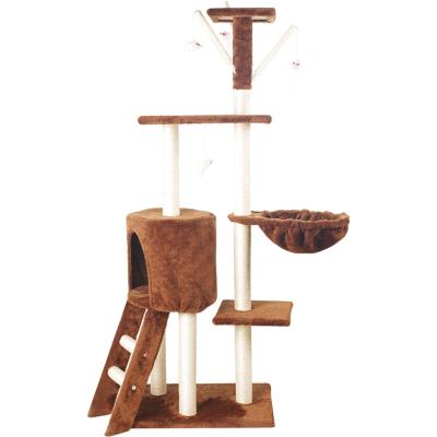 China Cat Tree Stocked A Scratching Toy With A Ball Activity Center Cat Tower Furniture Jute-Covered Scratching Points Gray for sale