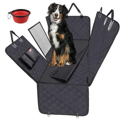 China Oxford Cloth Anti-Scuff Dog Car Seat Cover Waterproof Non-Slip Back Seat Cover with Mesh Window Storage Pockets for sale