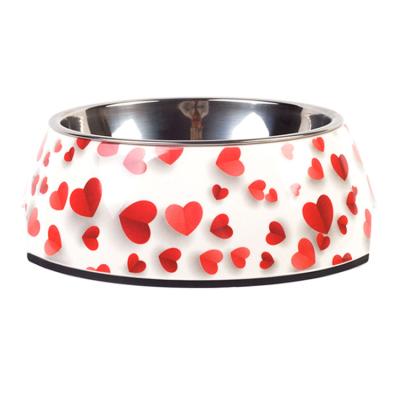 China Sustainable Premium Bling Embellished Dog Water Bowls Travel Stainless Steel Pet Feeding Bowl for sale