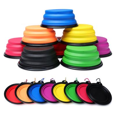 China Portable Multiple Fold Silicone Shape Dog Bowl Dish For Walking Hiking Camping Running for sale