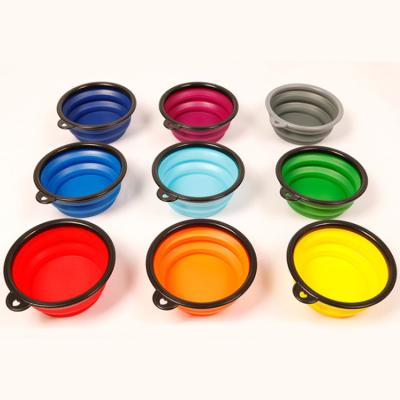 China OEM Sustainable Collapsible Rubber Round Pet Bowl Portable Travel Dog Bowl for sale