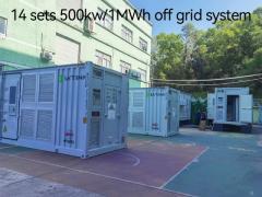 1.6MW Solar panel and 2 sets 500kw 1MWH BESS off grid system