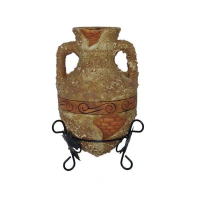 China Minimalist Ceramic Vintage Decorative Vase With Iron Frame for sale