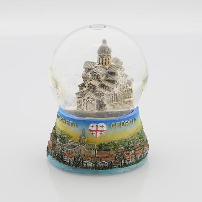 China Hand Made Georgia Water Ball Diameter 65mm Souvenir Snow Globe for sale