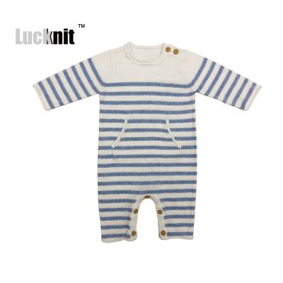 China 2020 Cute Striped 100% Cotton Baby Sleepwear Newborn Baby Romper 2020 With Pocket for sale