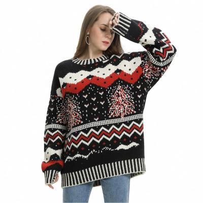 China 2021 New Arrival Anti-Wrinkle Christmas Long Sleeve Sweater O Neck Unisex Christmas Jumpers Custom Wholesale Ugly Loose Sweater Knitwear for sale