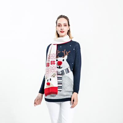 China Clothing 2021 Plus Size Custom Jacquard New Knitted Ugly Christmas Unisex Sweater Plus Size ODM/OEM Hot Sale Knitted Pattern Women's Knitted Unisex Sweater for sale