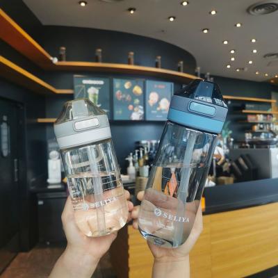 China 2022 Viable Transparent Sports Bottle Gym Time Marker Hot Selling Motivational Drinking Water Bottle With Straw for sale