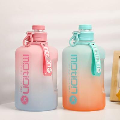 China 2022 Viable Plastic Drinking Bottle Wholesale Water Bottles 1 Gallon 2 Liter Gym Sports Water Bottle With Straw for sale