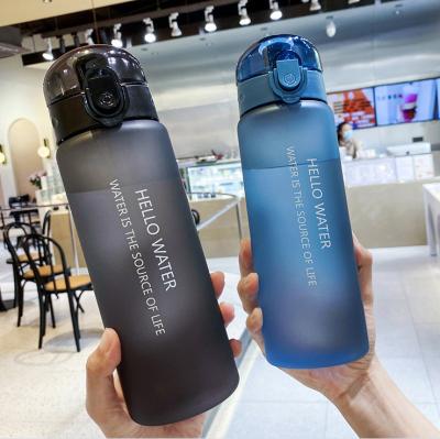 China 2022 Hot Sale Motivational Transparent Gym Water Bottle Viable Carbon Water Bottles With Custom Logo for sale