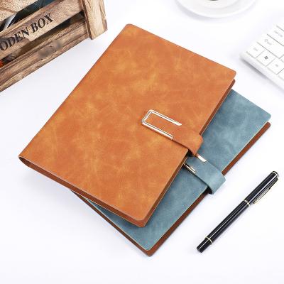 China Movable Leaves 2022 New Customized Soft PU Leather A5 Refillable Loose Leaf 6 Ring Binder Notebook With Pen Holder for sale