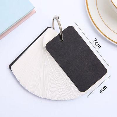 China Student Hardcover Sticker Spiral Book Hand Draw Card Blank Black Notebook with Ring Buckle Message Book for sale