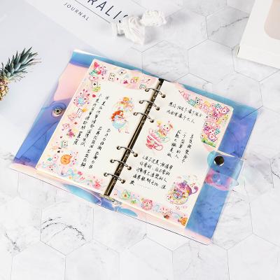 China PVC Rainbow Mini A5 A6 A7 Transparent Laser Notebook Diary Cover Loose Leaf Notebook Planner for sale