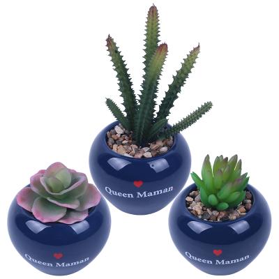 China High Quality Minimalist ES1187-1 Artificial Succulent Plants With Mini Ceramic Pot for sale