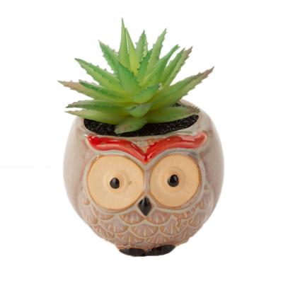 China Minimalist Cheap Price Green Decorative Artificial Succulent Plant Ceramic Potted Plant for sale