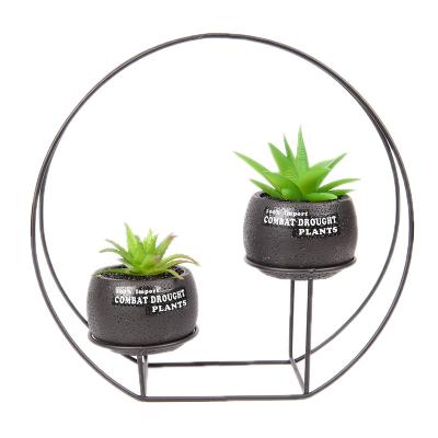 China Eco-Friendly Home Decor Mini Artificial Succulent Plant Indoor, Artificial Bonsai Plants In Cement Pot ES0259 for sale