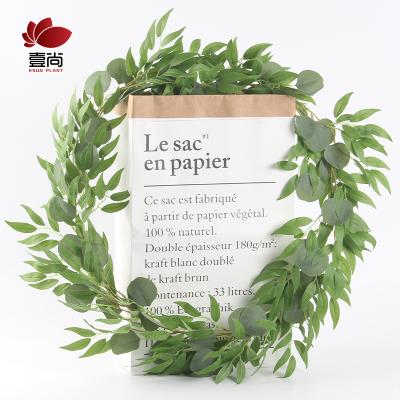 China LE0023 Handmade Artificial Eucalyptus Vines Garland Faux Silk Eucalyptus Leaves Garland Greenery Wedding Backdrop Arch Wall Deco for sale