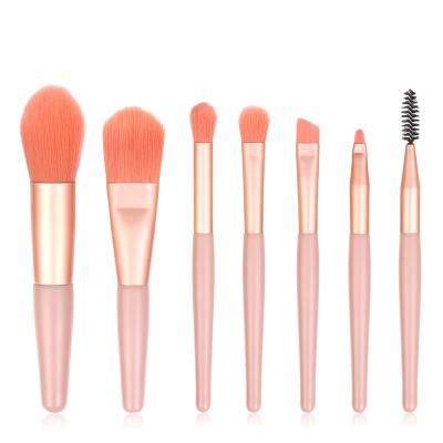 China FLD 7pcs Professional Custom Logo Wood Handle Powder Foundation Makeup Brushes Set for sale