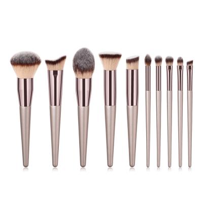 China FLD 10pcs Professional Private Label Make Up Wholesale Wood Makeup Brushes Set for sale