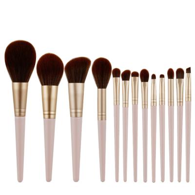 China FLD 13pcs Wood Handle Profesional Vegan Makeup Brushes Set Kit for sale