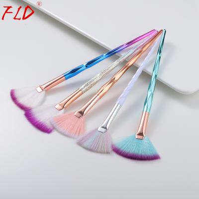 China FLD Private Label Professional Diamond Fan Makeup Powder Brushes for sale