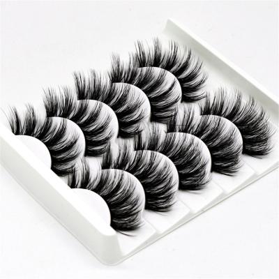 China FLD Wholesale Custom Private Label Logo 5Pairs/set 3D Soft Natural Hair False Eyelashes for sale