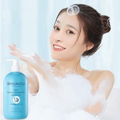 China Whitening Whitening Private Label Milk Niacinamide Body Wash Moisturizing Body Wash Shower Gentle Cleansing Gel for sale