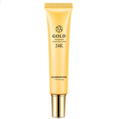 China Anti-Puffiness Anti-Puffiness Private Label 24k Gold Anti Aging Cream Brightening Under Wrinkle Remove Dark Circles Eye Cream for sale