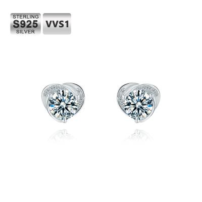 China Romantic Enthusiasts Jewelry Set vss1 925 Sterling Silver Wedding Moissanite Earrings For Women for sale