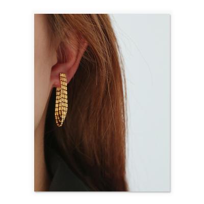 China Wholesale Fashion Women Earring Jewelry Chain Link Tassel Non-fading Custom Earrings for sale