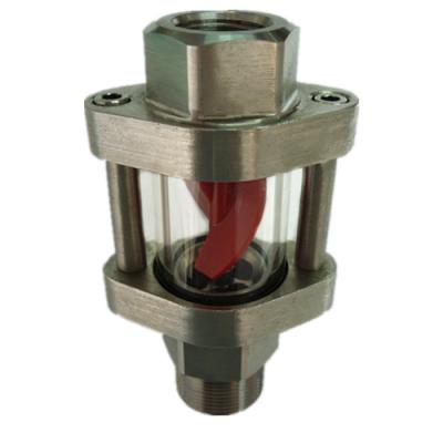 China Full View Stainless Steel Impeller Sight Glass Liquid Flow Indicator 1/8